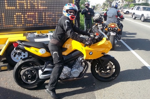 Donna - enjoying her F800S when not in the office